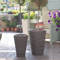 Trojan 2-Piece Granite Effect Decorative Planter Set