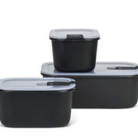 Mepal EasyClip Medium 3-Piece Food Storage Box Set Nordic Black