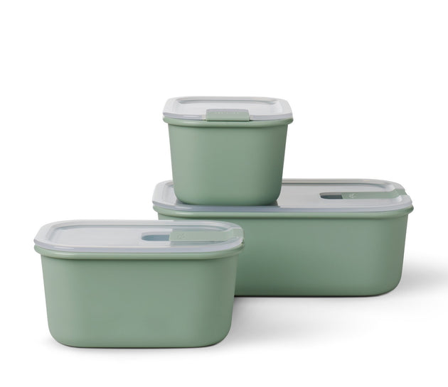 Mepal EasyClip Medium 3-Piece Food Storage Box Set Nordic Sage