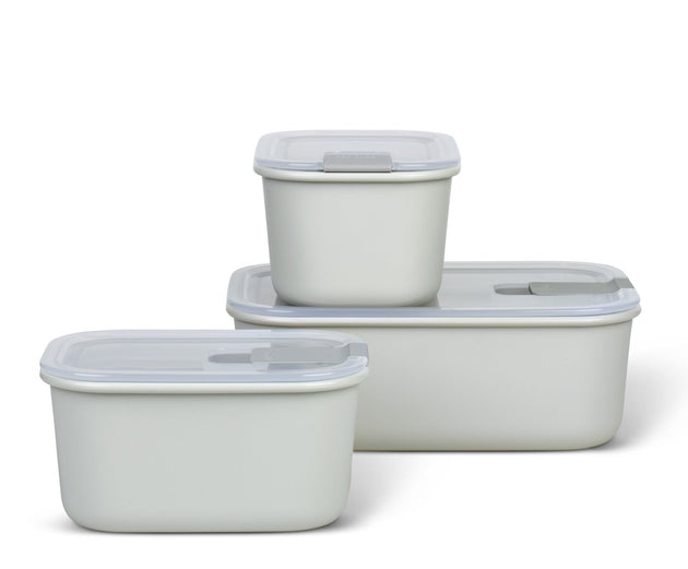 Mepal EasyClip Medium 3-Piece Food Storage Box Set Nordic White