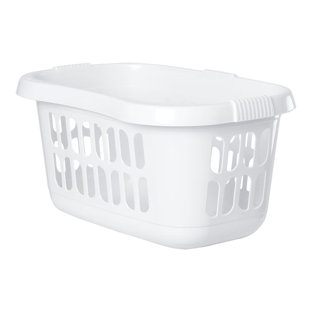 Wham Casa Easy-Carry Plastic Hipster Laundry Basket Ice White